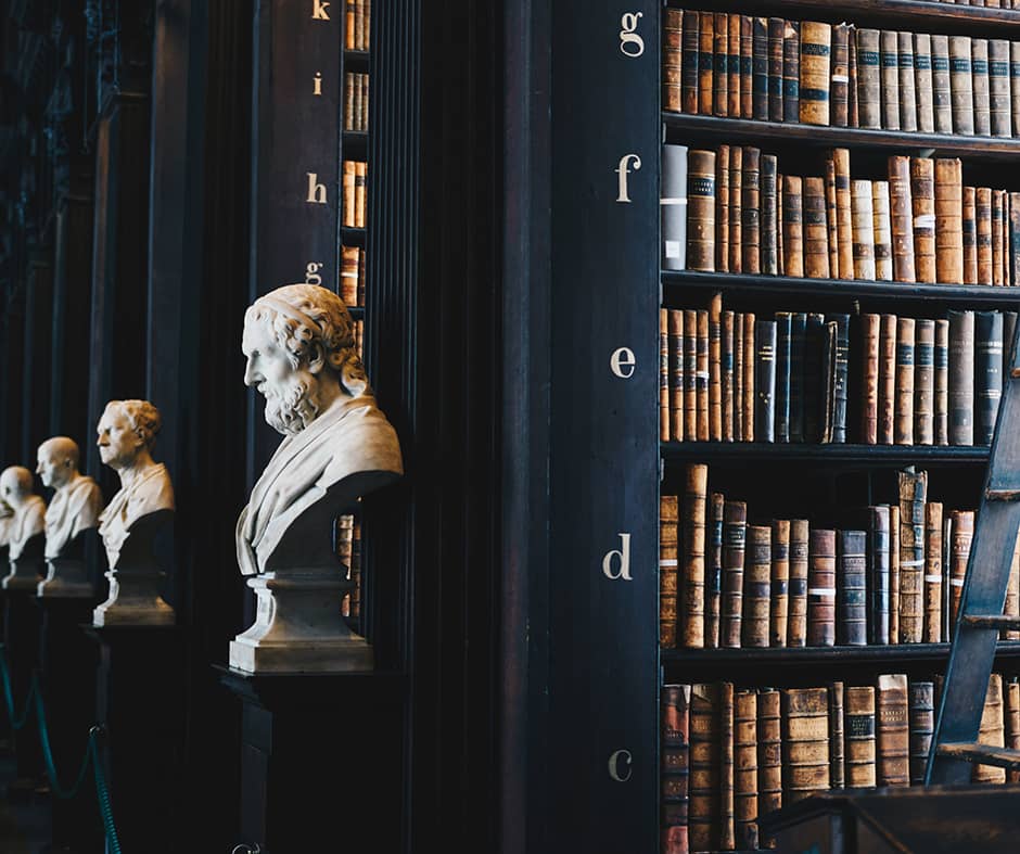 books with statue