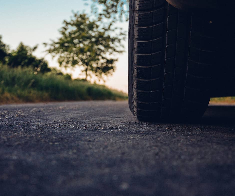 tire on road